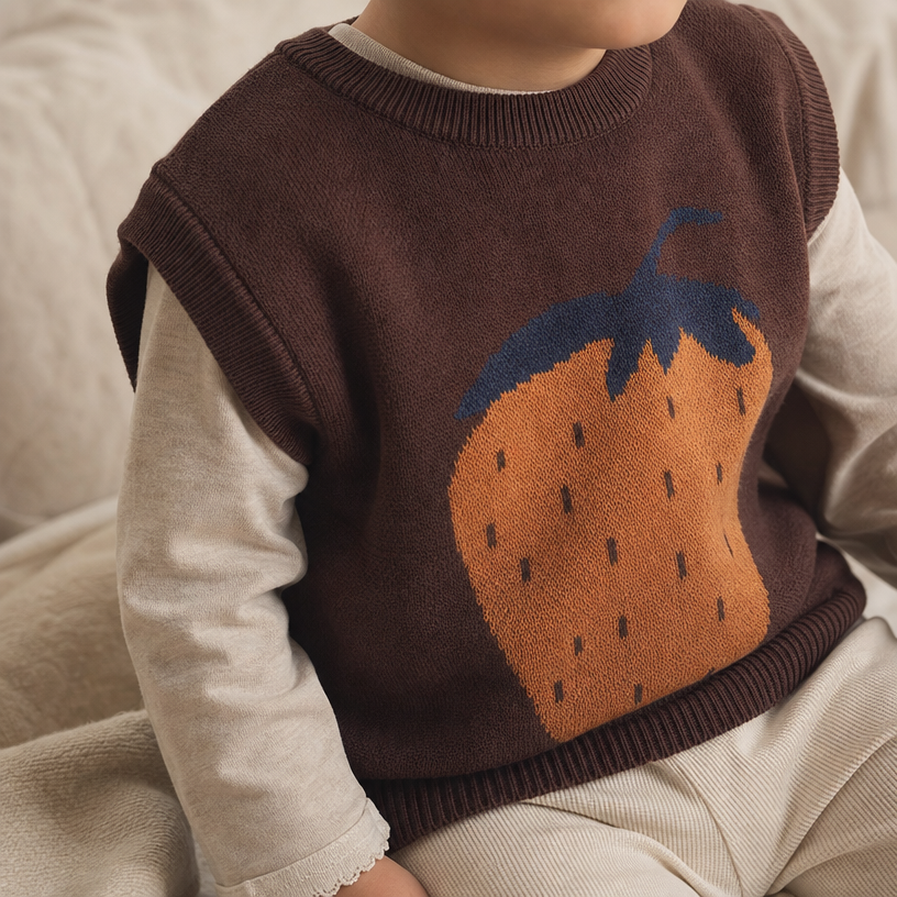Berry Knit Vest detail photo
