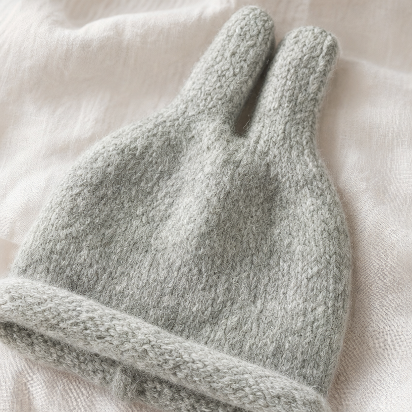 Bunny Knit Hat detail photo