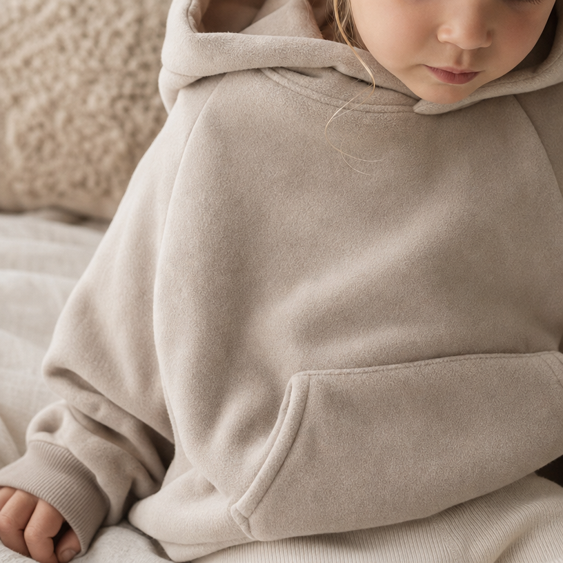 Moss Fleece Hoodie detail photo