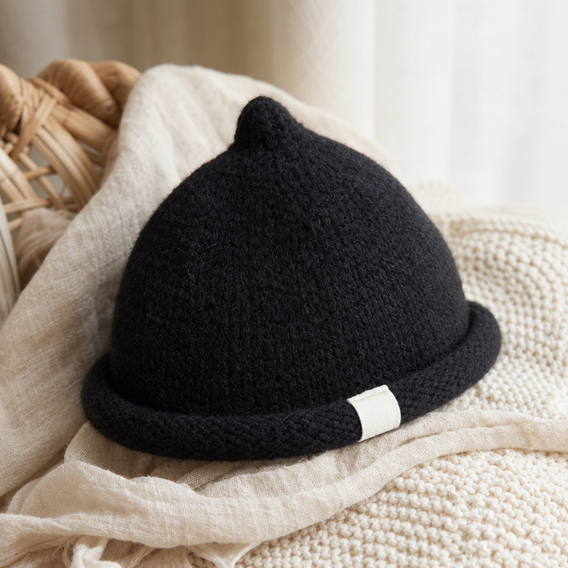 Pompom Knit Beanie detail photo