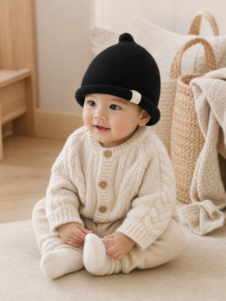 Pompom Knit Beanie lifestyle photo