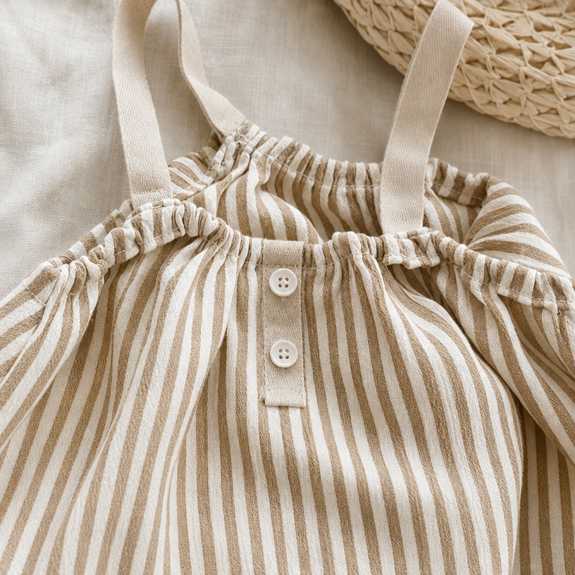 Luna Stripe Romper detail photo