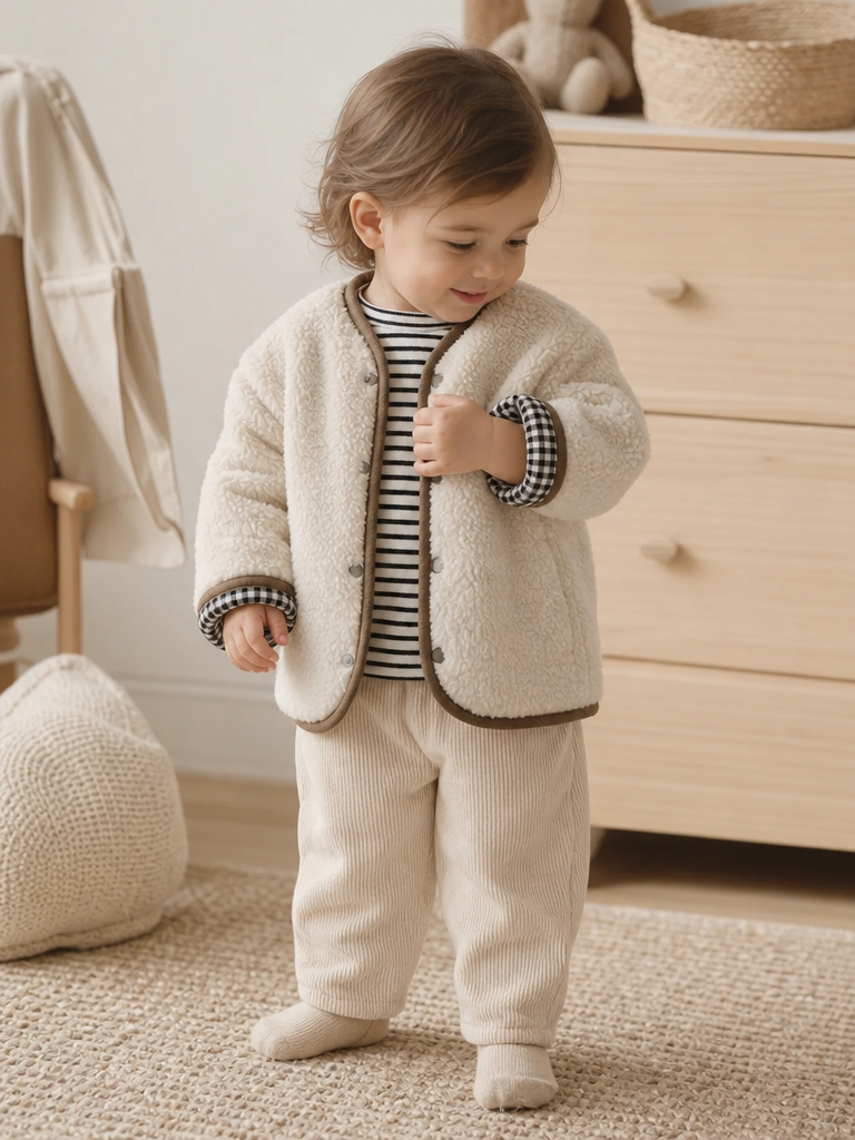 Teddy Plaid Coat lifestyle photo