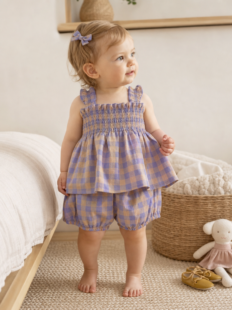 Violet Check Set lifestyle photo