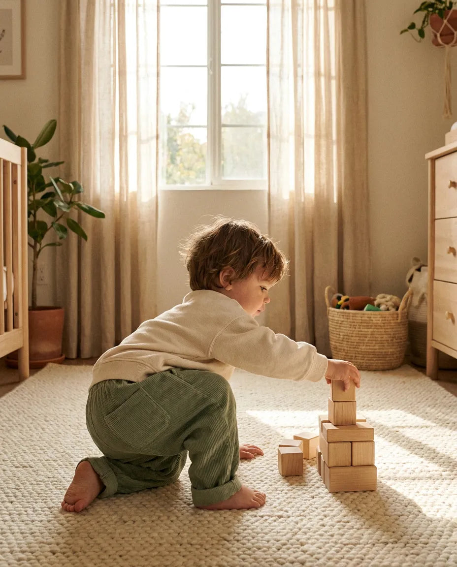 Toddler play moment